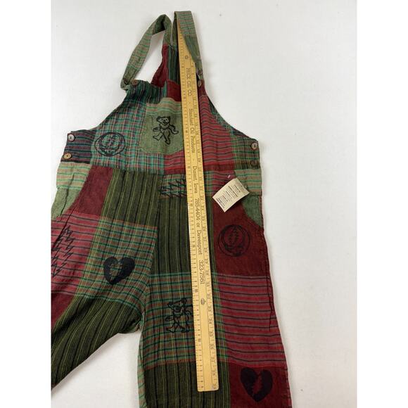 Offical Grateful Dead Patchork Overall Bib Shorts Women's M Hippie Boho Festival - Picture 5 of 14